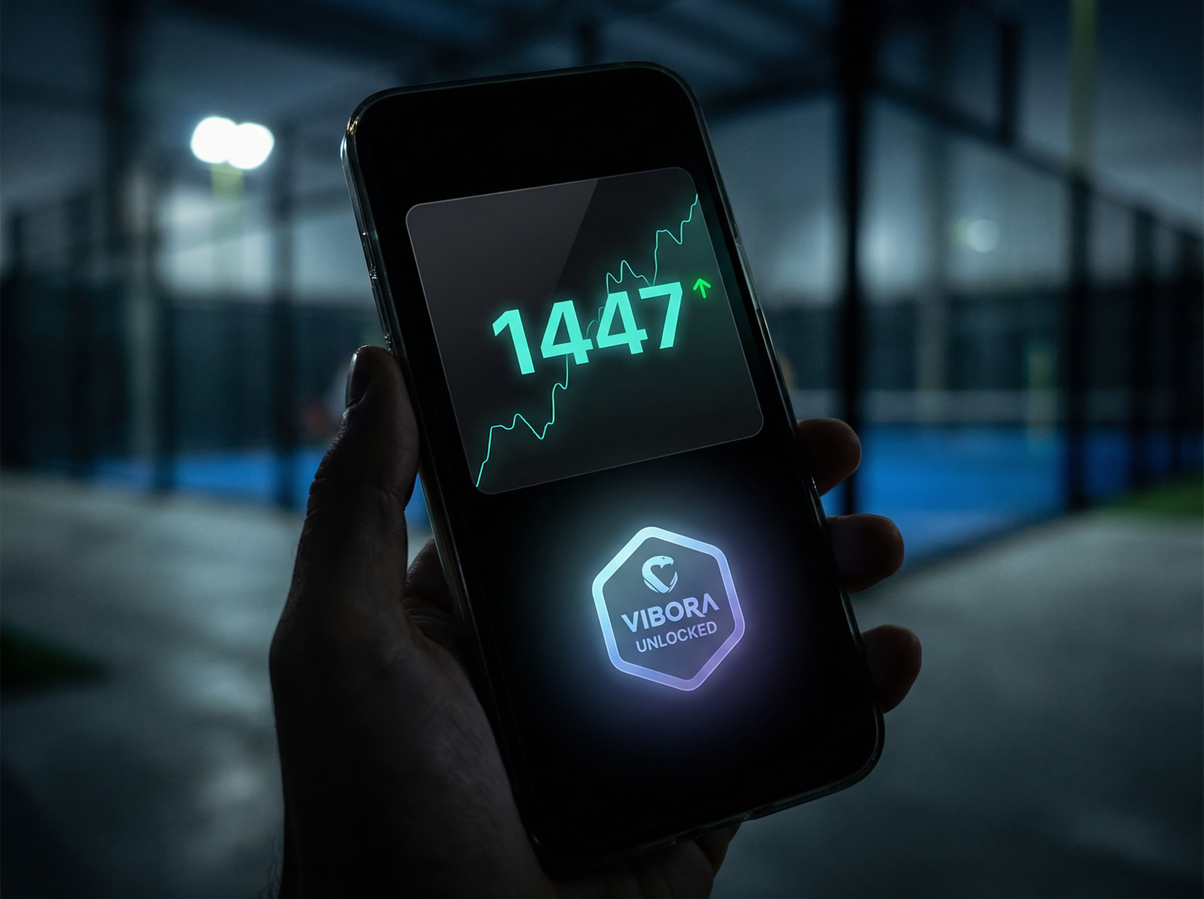 Phone showing live Raydel rating update with Vibora unlocked badge